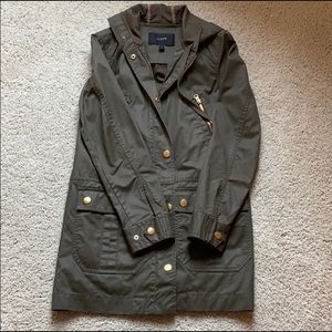 Olive green jacket with gold detailing